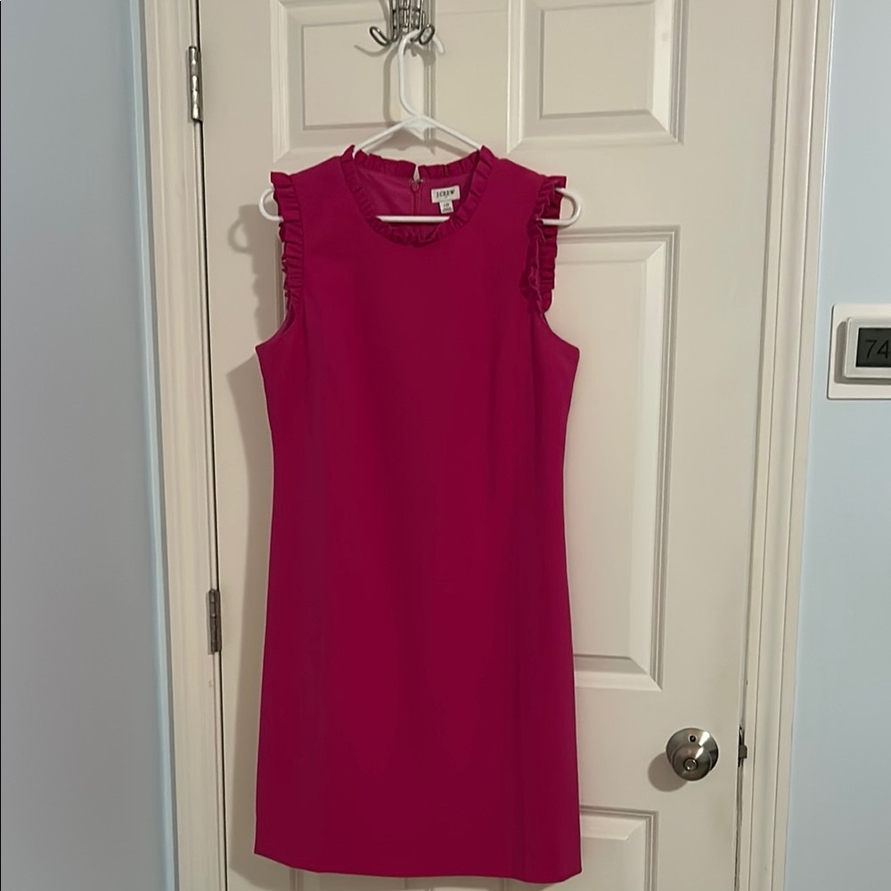 J Crew Pink Sheath Mini Dress Crew Neck Sleeveless